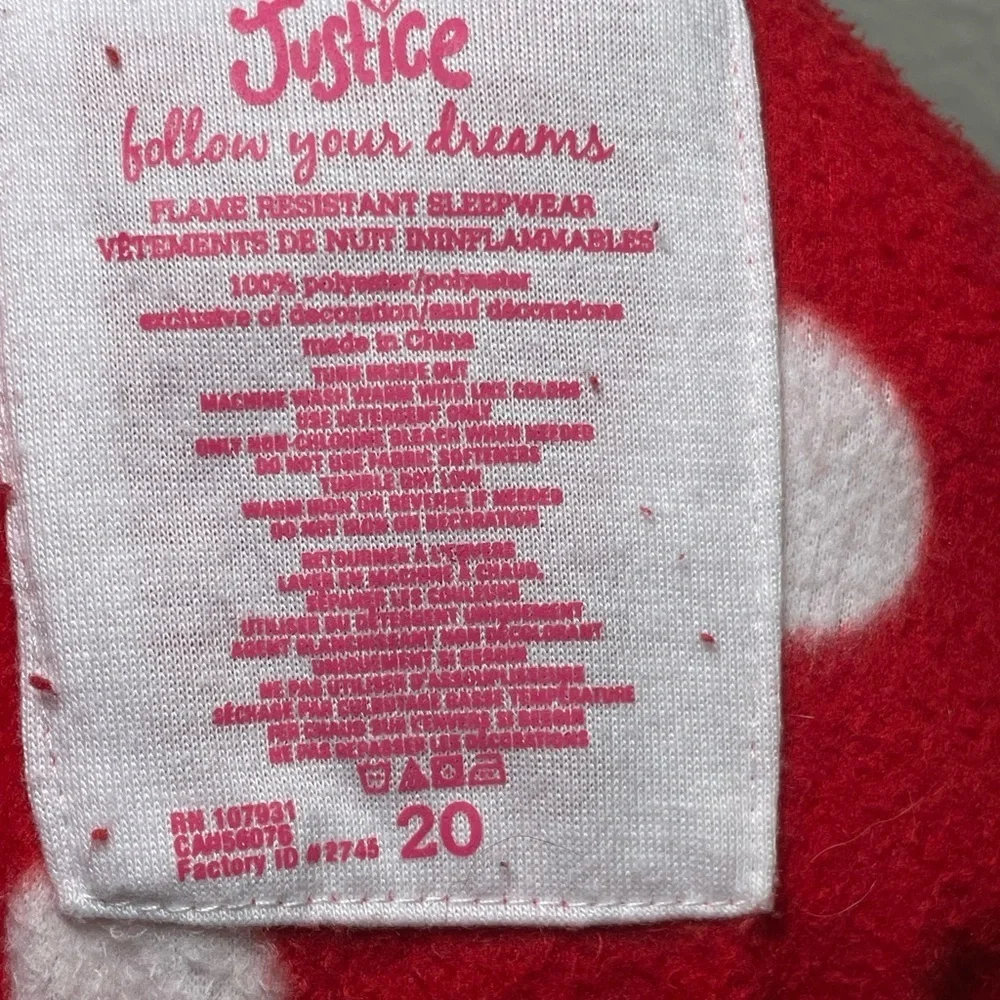 Vintage Justice Reindeer Footie Onesie Pajamas Size Kids 20 Removable footies.